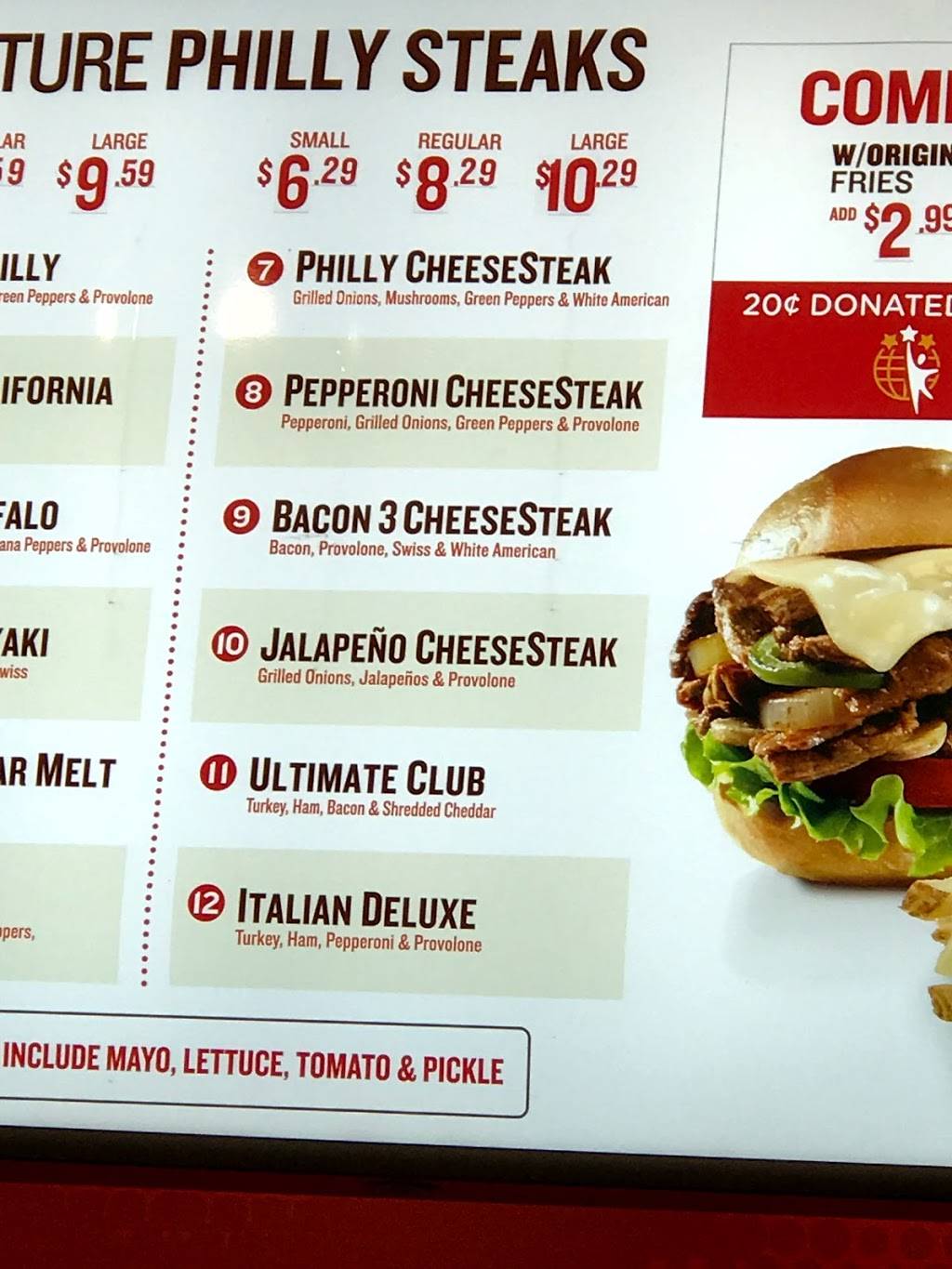 Charleys Philly Steaks | restaurant | 1455 Franklin Mills Cir, Philadelphia, PA 19154, USA | 2156370946 OR +1 215-637-0946