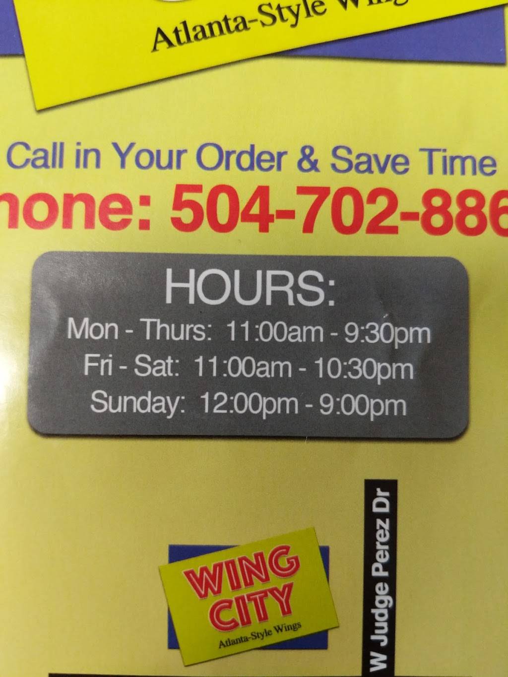 Wing City | restaurant | 2625 Paris Rd, Chalmette, LA 70043, USA | 5047028868 OR +1 504-702-8868