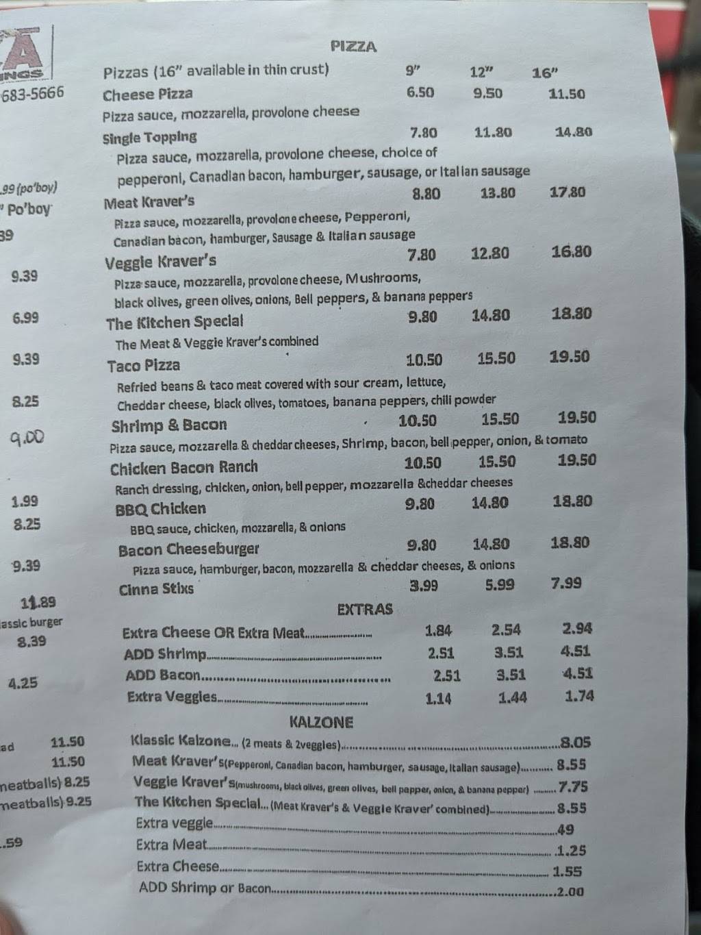 Kevins Cafe & Pizza | restaurant | 9609 Plank Rd, Clinton, LA 70722, USA | 2256835666 OR +1 225-683-5666