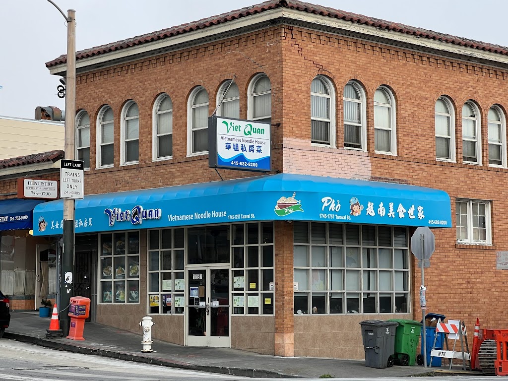 Viet Quan Vietnamese Noodle House | restaurant | 1757 Taraval St, San Francisco, CA 94116, USA | 4156828200 OR +1 415-682-8200