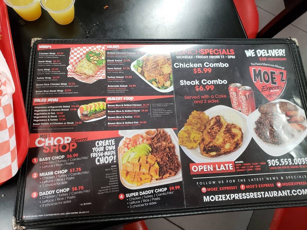 Moez Express | restaurant | 13810 SW 8th St, Miami, FL 33184, USA | 3055530035 OR +1 305-553-0035