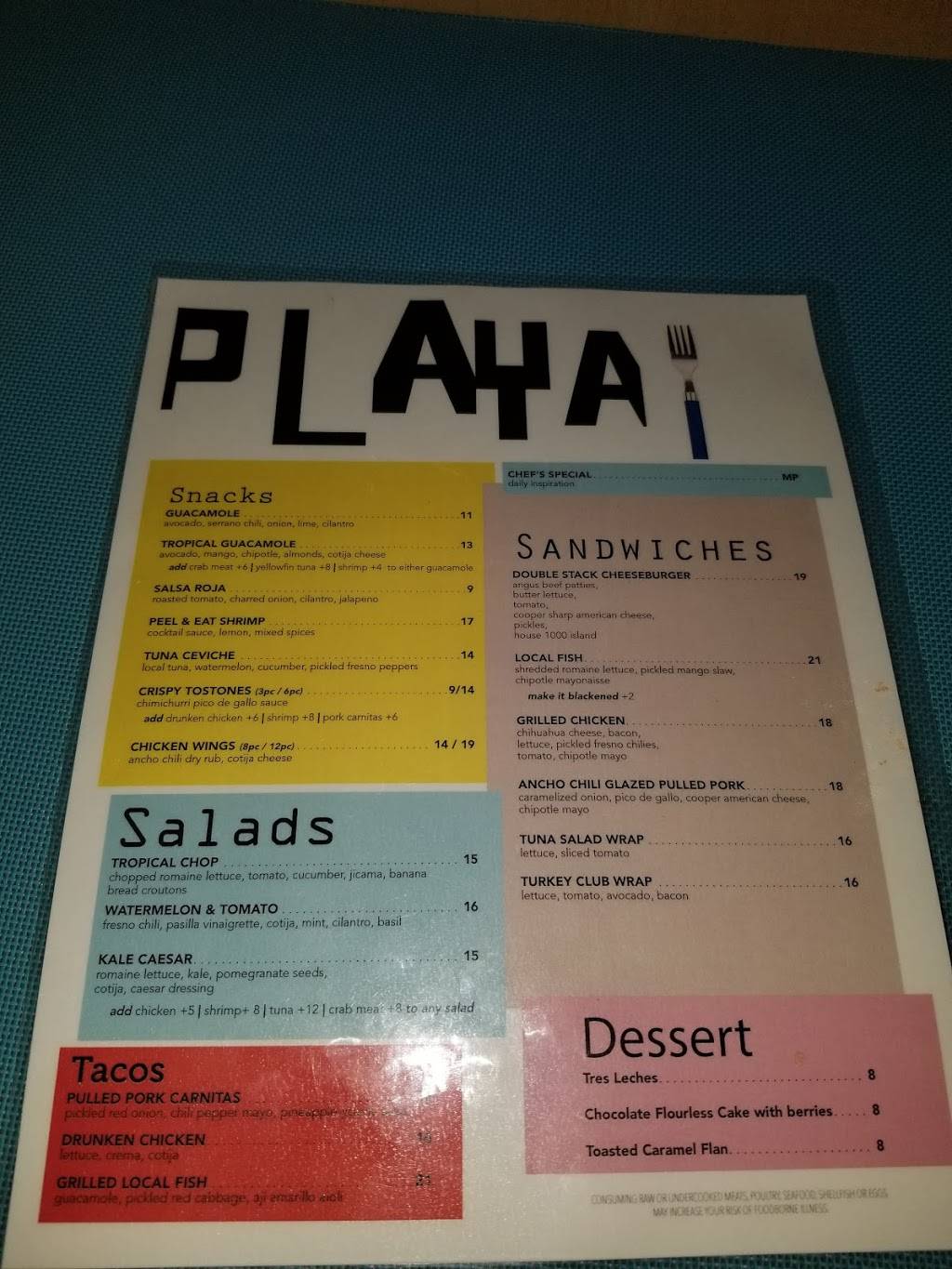 Playa | restaurant | 3555 S Ocean Dr, Hollywood, FL 33019, USA | 9546026000 OR +1 954-602-6000