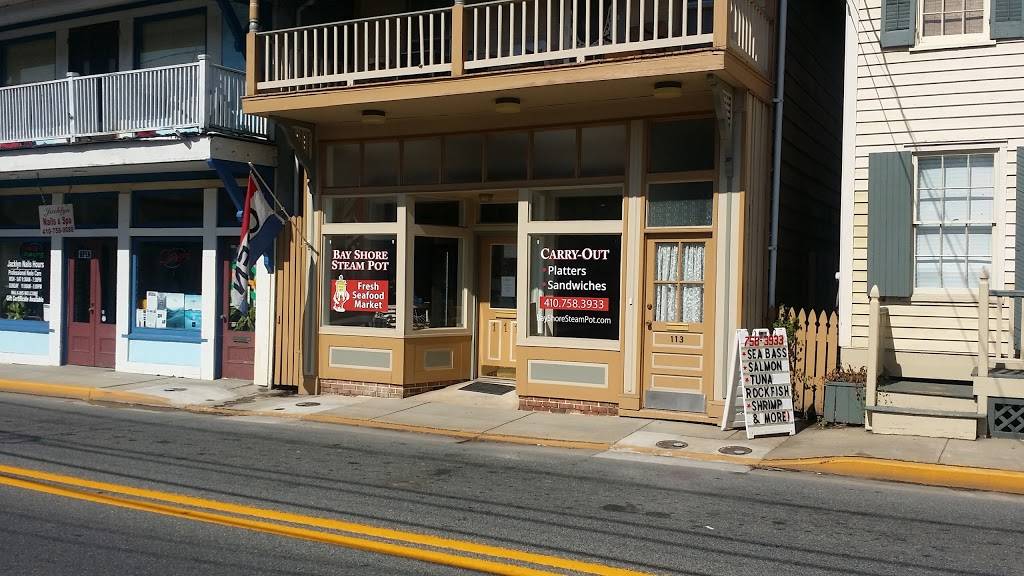 Bay Shore Steam Pot | restaurant | 111 E Water St, Centreville, MD 21617, USA | 4107583933 OR +1 410-758-3933