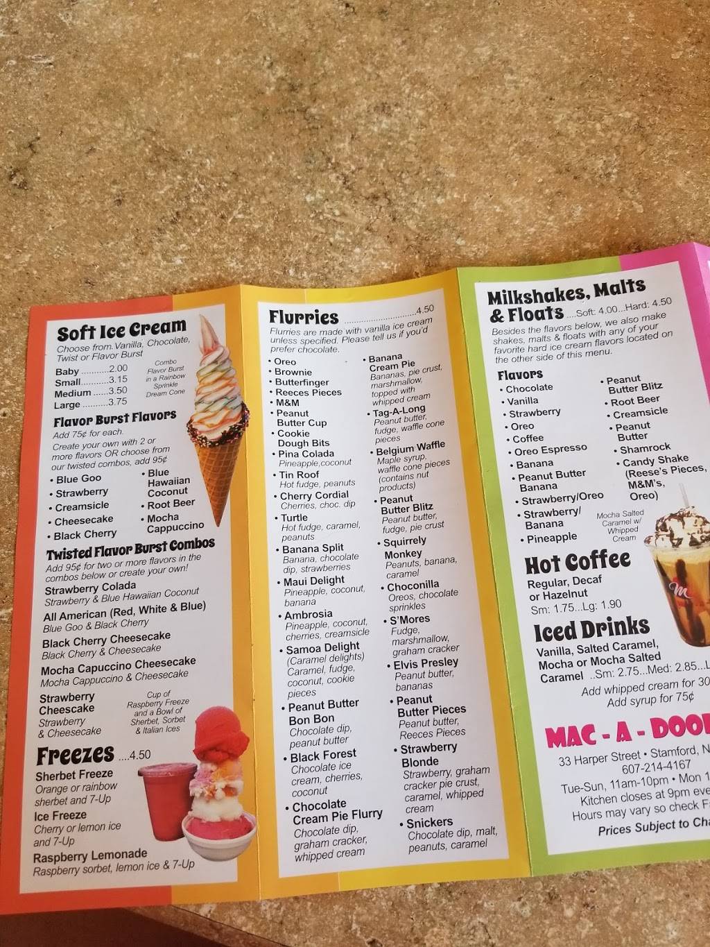 Mac-A-Doodles | restaurant | 33 Harper St, Stamford, NY 12167, USA | 6072144167 OR +1 607-214-4167