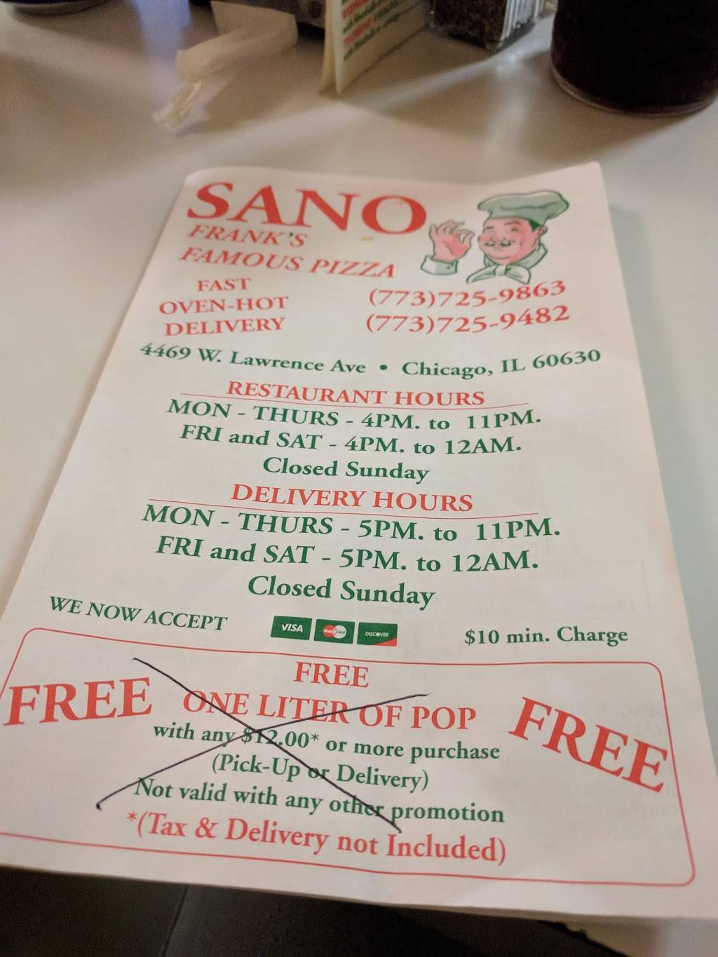 Sanos Pizzeria | restaurant | 4469 W Lawrence Ave, Chicago, IL 60630, USA | 7737259863 OR +1 773-725-9863