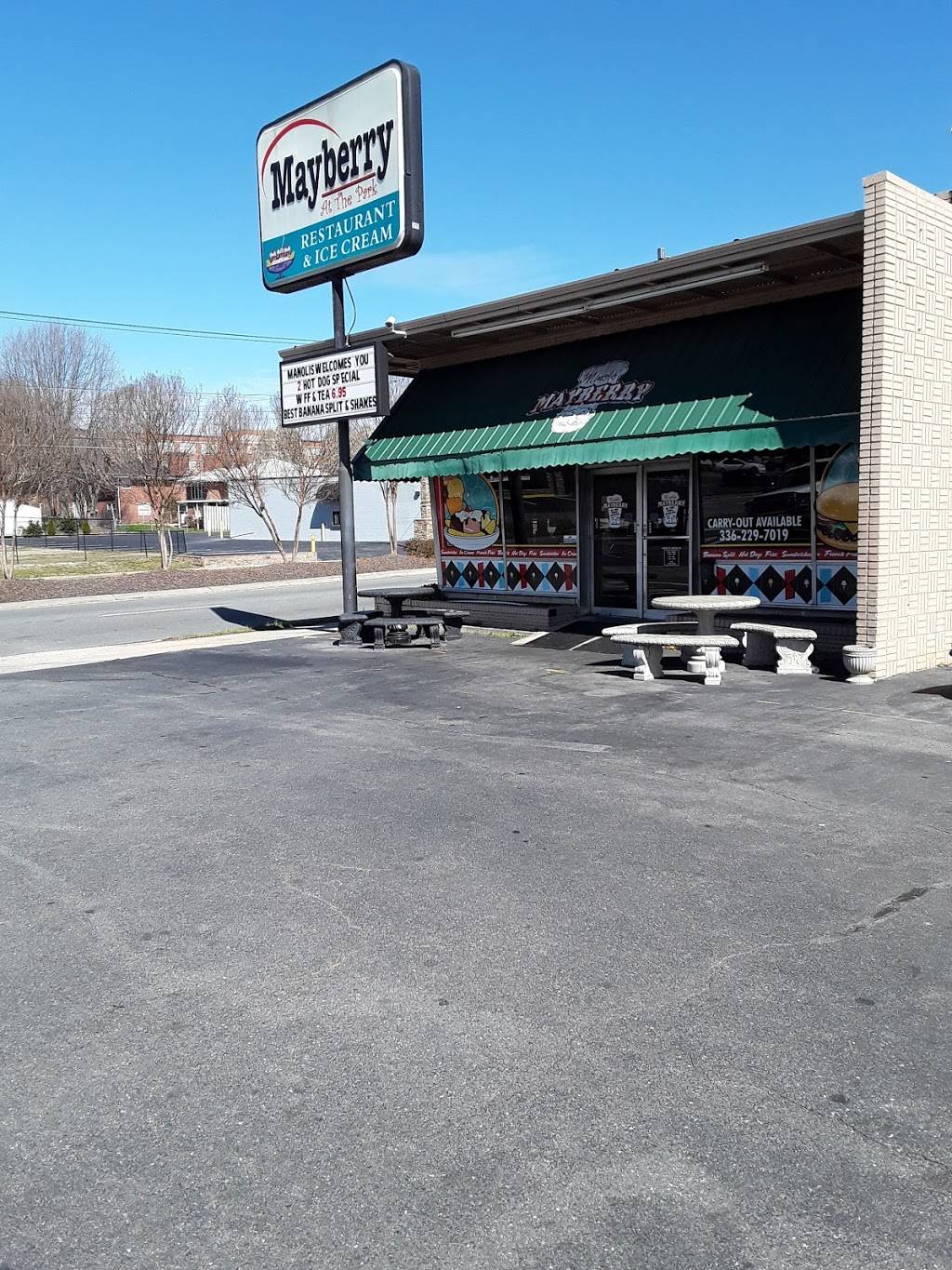 Mayberry Restaurant & Ice Cream Creations | restaurant | 1356 S Church St, Burlington, NC 27215, USA | 3362297019 OR +1 336-229-7019