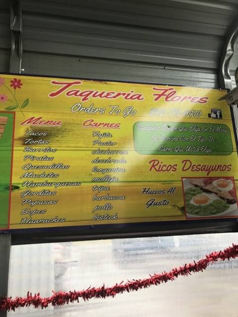 Taqueria Flores | restaurant | 3247 Frick Rd, Houston, TX 77086, USA | 8327710410 OR +1 832-771-0410