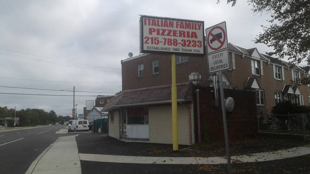 Italian Family Pizzeria | restaurant | 689 2nd Ave, Bristol, PA 19007, USA | 2157883233 OR +1 215-788-3233