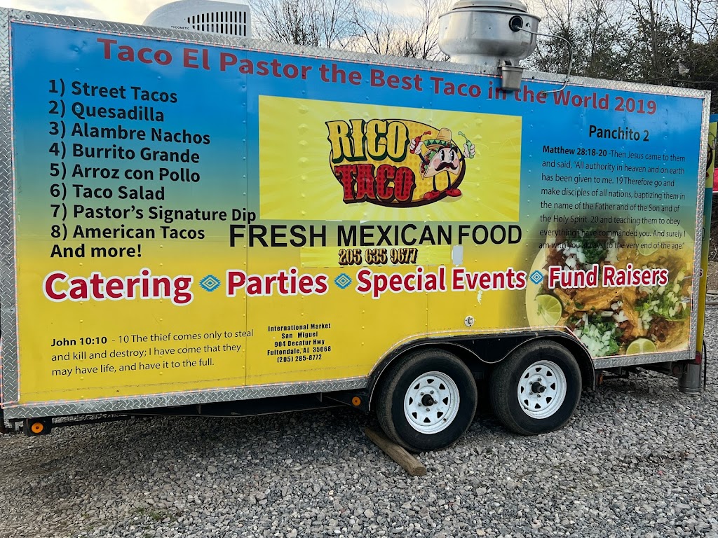 Rico Taco LLC (Food Truck) | restaurant | 904 Decatur Hwy, Fultondale, AL 35068, USA | 2056359677 OR +1 205-635-9677