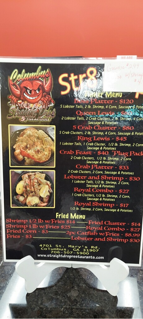 Straight Drop Seafood | restaurant | 4701 St Marys Rd, Columbus, GA 31907, USA | 7065075900 OR +1 706-507-5900