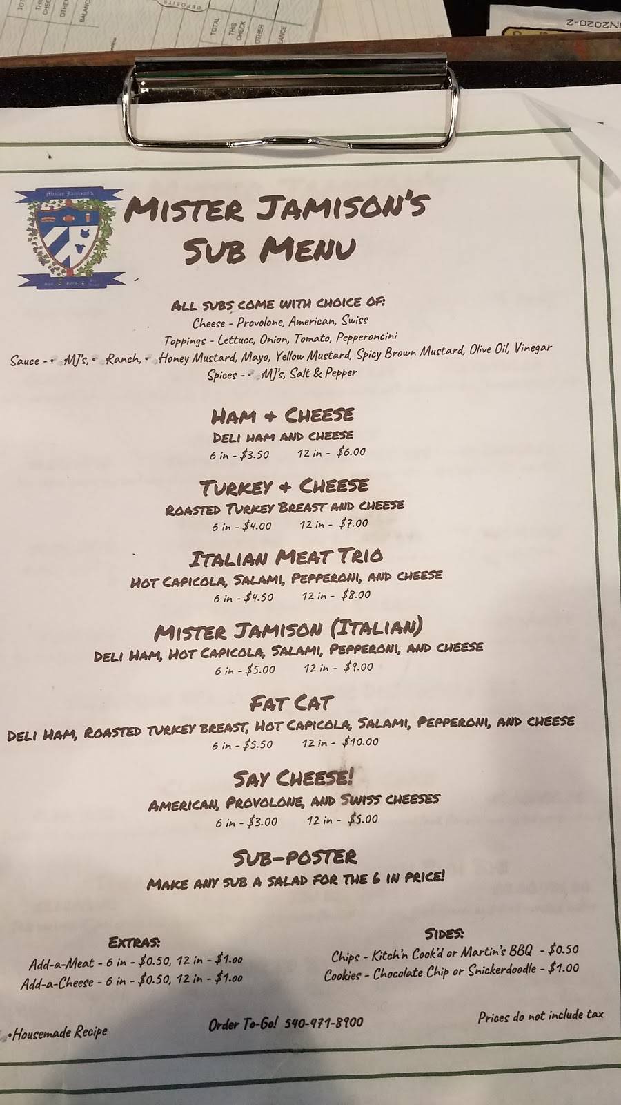 Mister Jamisons | restaurant | 421 W Main St suite 112, Waynesboro, VA 22980, USA | 5404718900 OR +1 540-471-8900