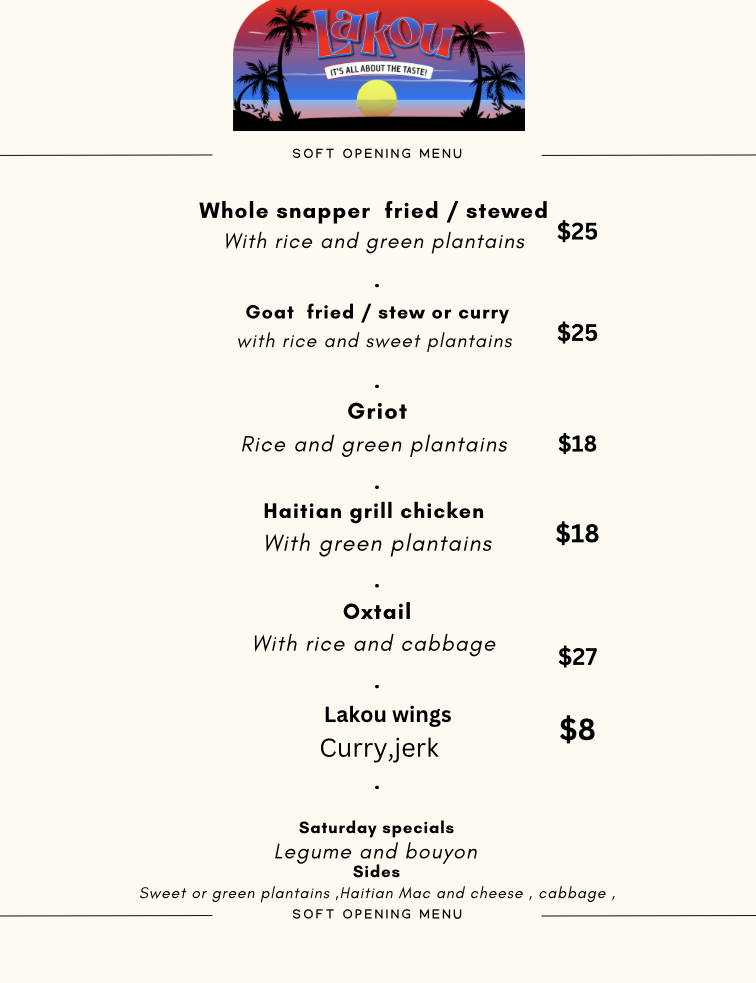 Lakou Haitian restaurant | restaurant | 5630 N Graham St, Charlotte, NC 28269, USA | 9808589556 OR +1 980-858-9556