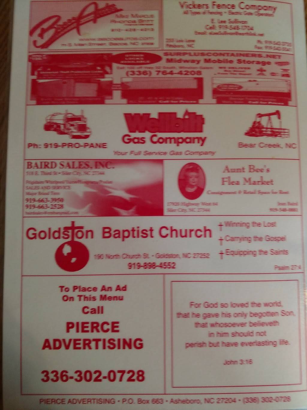 Rufus Restaurant | restaurant | 1977 N Main St, Goldston, NC 27252, USA | 9198984841 OR +1 919-898-4841