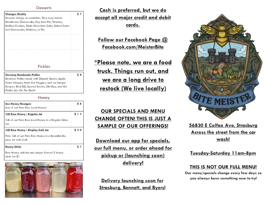 BiteMeister Foods | restaurant | 56830 E Colfax Ave, Strasburg, CO 80136, USA | 7202551550 OR +1 720-255-1550