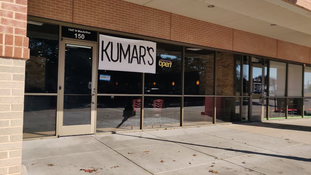 Kumar’s Irving | restaurant | 7447 N MacArthur Blvd Suite 150, Irving, TX 75063, USA | 4696976020 OR +1 469-697-6020