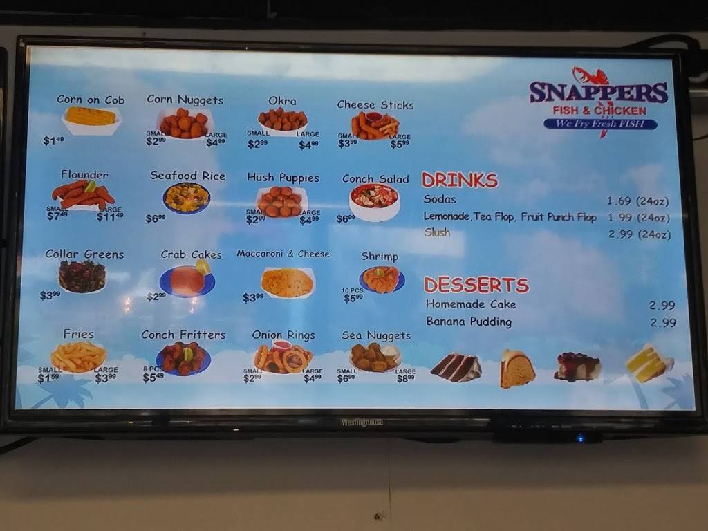 Snappers Fish & Chicken | restaurant | 3210 Central Ave, St. Petersburg, FL 33712, USA | 7273296840 OR +1 727-329-6840