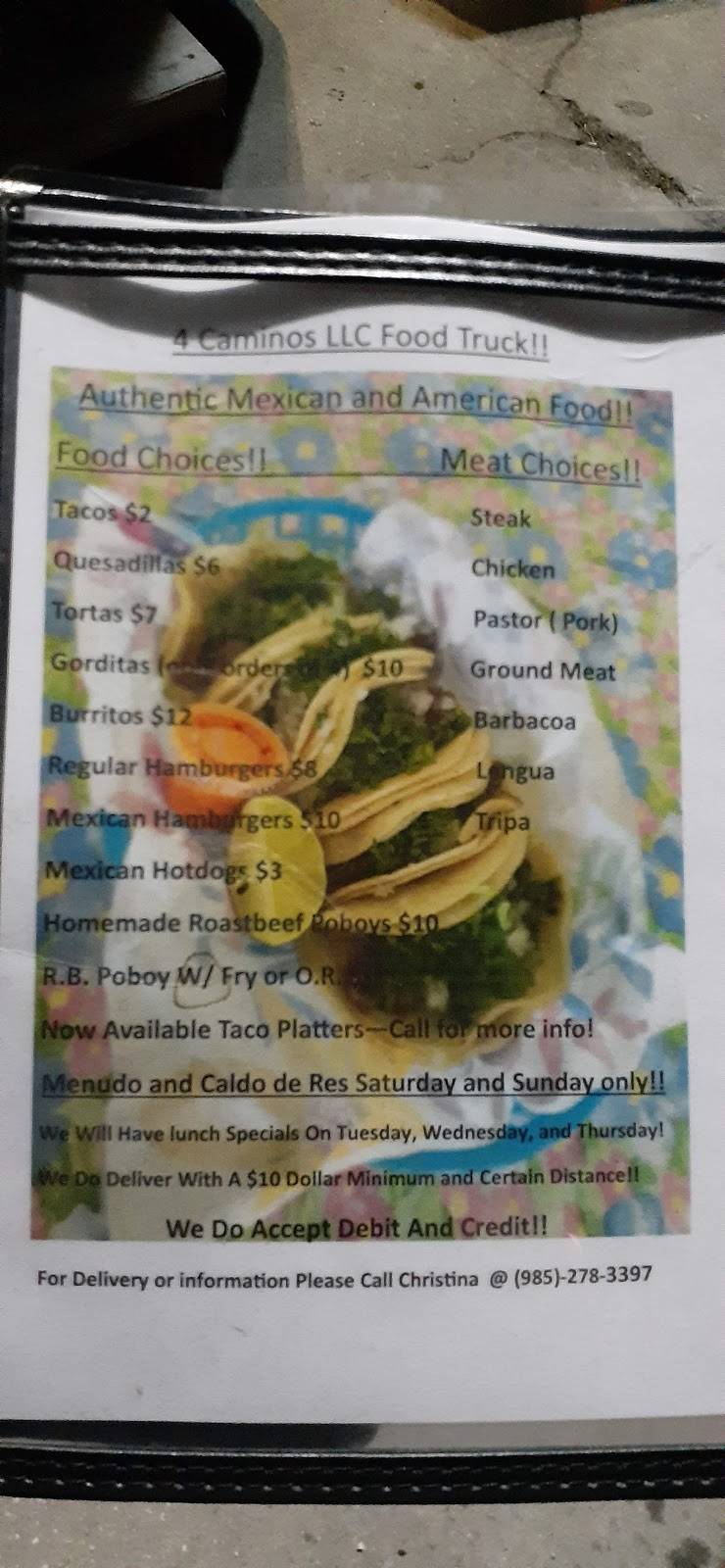4 caminos | restaurant | 18079 LA-3235, Galliano, LA 70354, USA | 9852783397 OR +1 985-278-3397