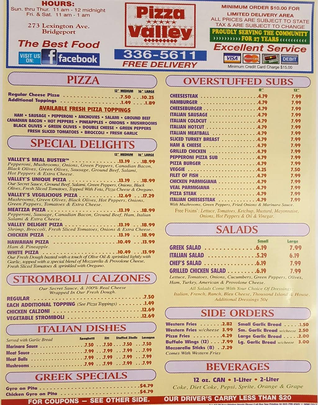 Pizza Valley | restaurant | 273 Lexington Ave, Bridgeport, CT 06604, USA | 2033365611 OR +1 203-336-5611