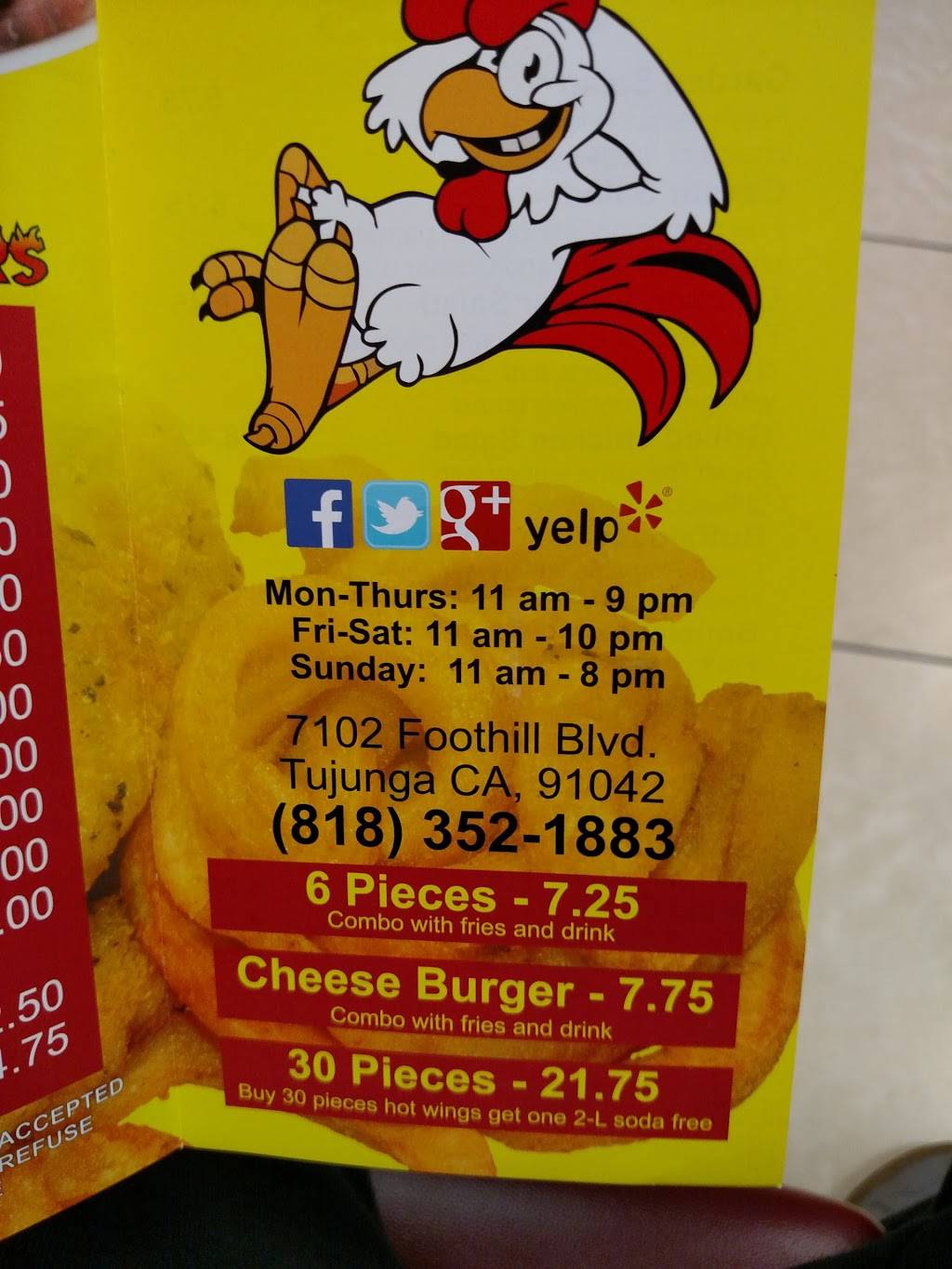 Crazy Hot Wings | restaurant | 7102 Foothill Blvd, Tujunga, CA 91042, USA | 8183521883 OR +1 818-352-1883