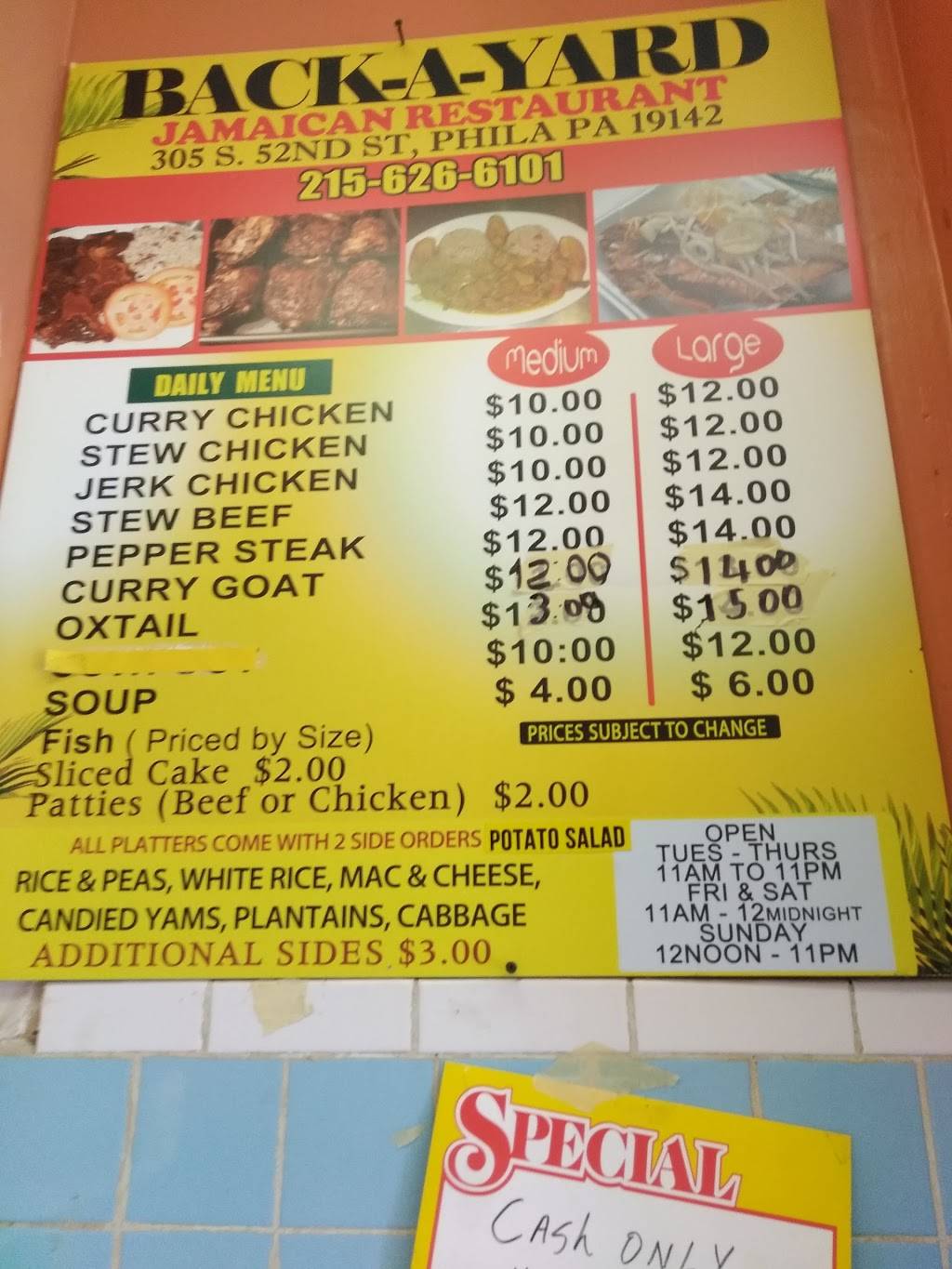 Back-A-Yard | restaurant | 308 S 52nd St, Philadelphia, PA 19143, USA | 2156266101 OR +1 215-626-6101