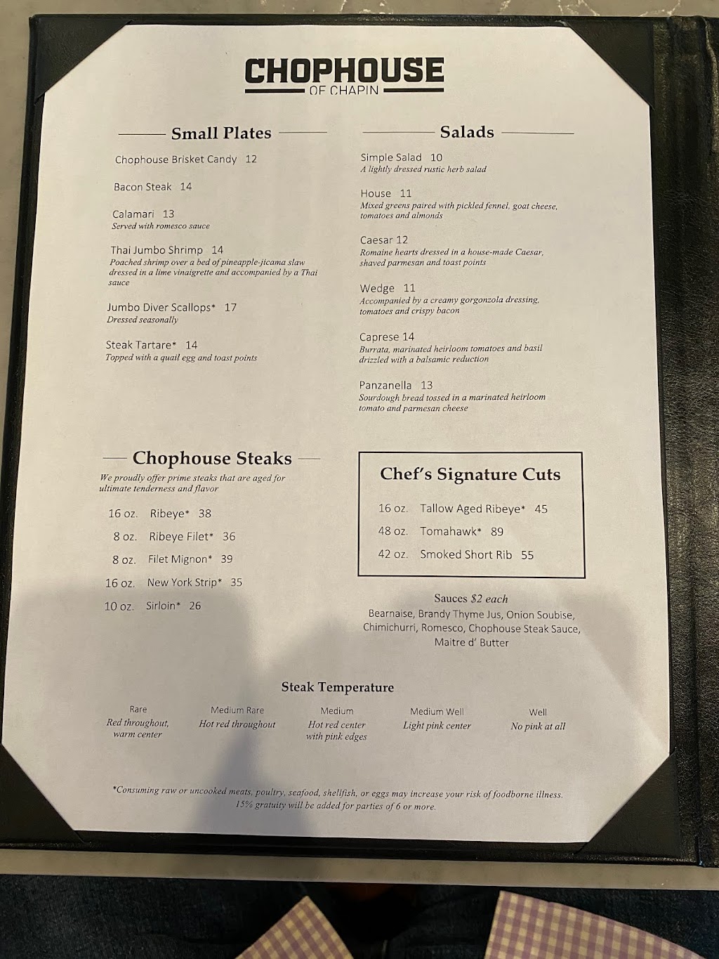 Chophouse of Chapin | restaurant | 301 Columbia Ave, Chapin, SC 29036, USA | 8037232351 OR +1 803-723-2351