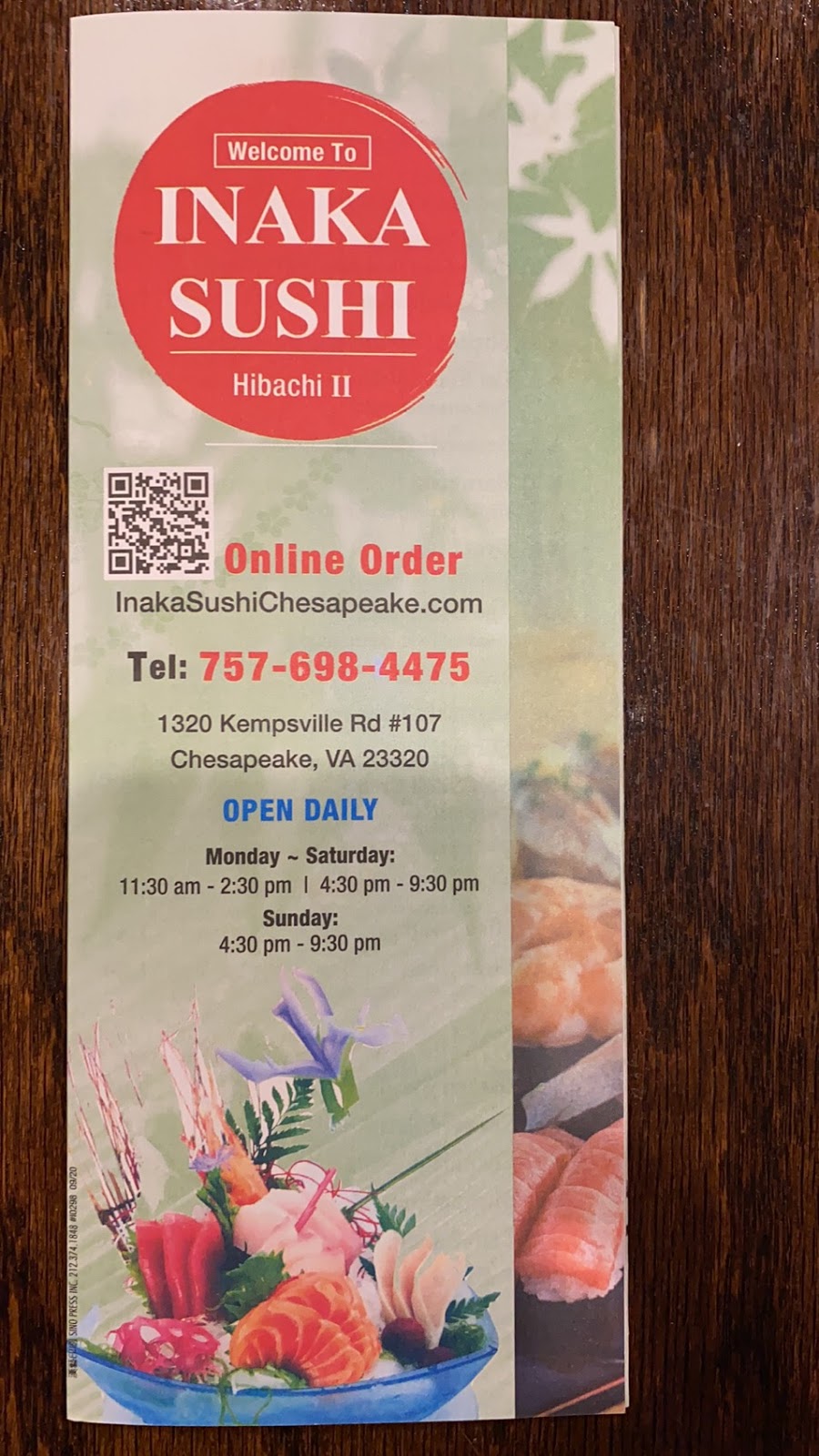 Inaka Sushi & Hibachi II | restaurant | 1320 Kempsville Rd #107, Chesapeake, VA 23320, USA | 7576984475 OR +1 757-698-4475
