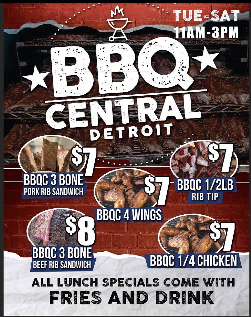 BBQ CENTRAL | restaurant | 18151 W McNichols Rd, Detroit, MI 48219, USA | 3139779939 OR +1 313-977-9939