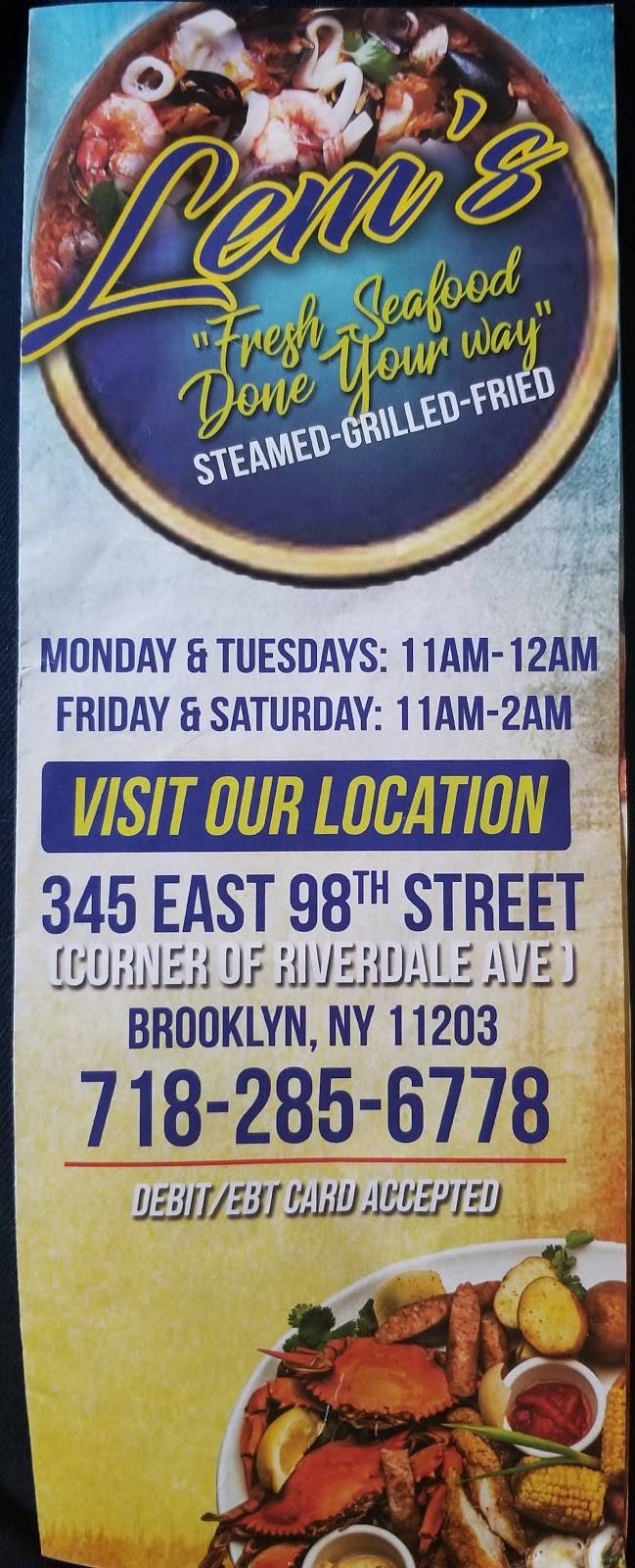 Lems Fishnet | restaurant | 345 E 98th St, Brooklyn, NY 11212, USA | 3473508241 OR +1 347-350-8241