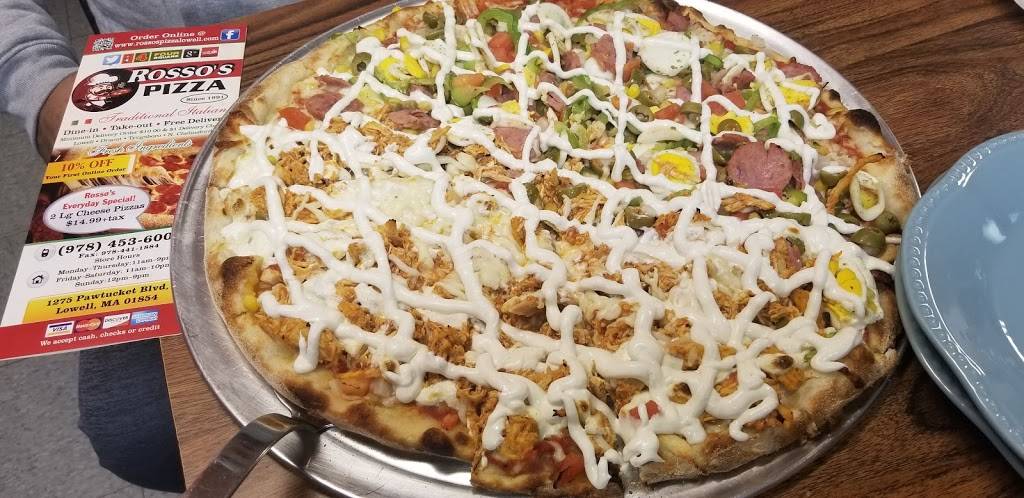 Rossos Italian Style Pizza | restaurant | 1275 Pawtucket Blvd, Lowell, MA 01854, USA | 9784536000 OR +1 978-453-6000