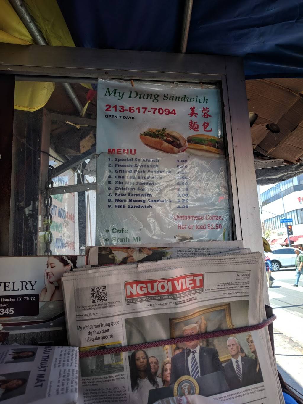 My Dung Sandwich Shop | restaurant | 314 Ord St, Los Angeles, CA 90012, USA | 2136177094 OR +1 213-617-7094