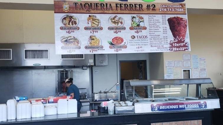 Taquería ferrer #2 | restaurant | Inside the exxon gas station, 1700 S Town E Blvd, Mesquite, TX 75149, USA | 2147137686 OR +1 214-713-7686