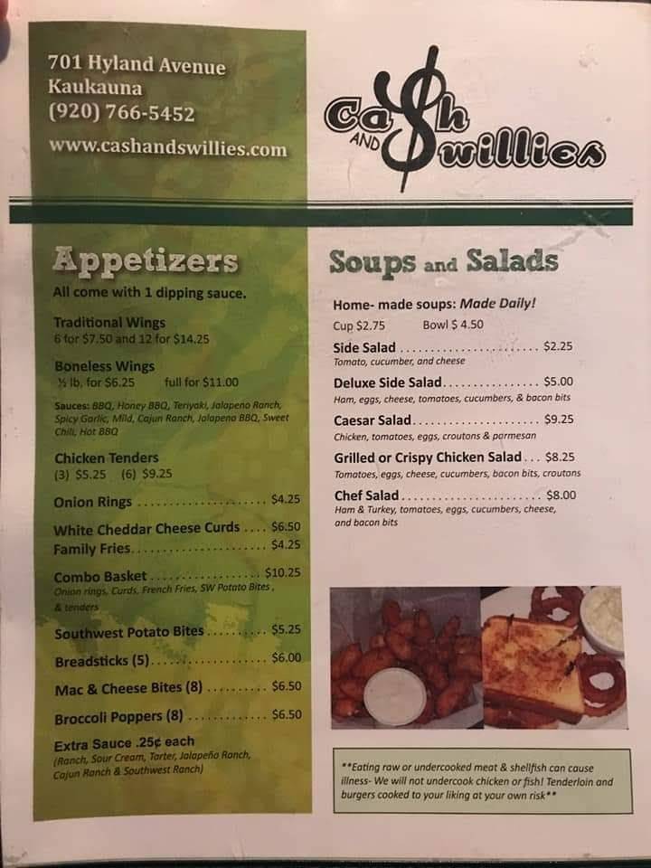 Cash & Swillies | restaurant | 701 Hyland Ave, Kaukauna, WI 54130, USA | 9207665452 OR +1 920-766-5452