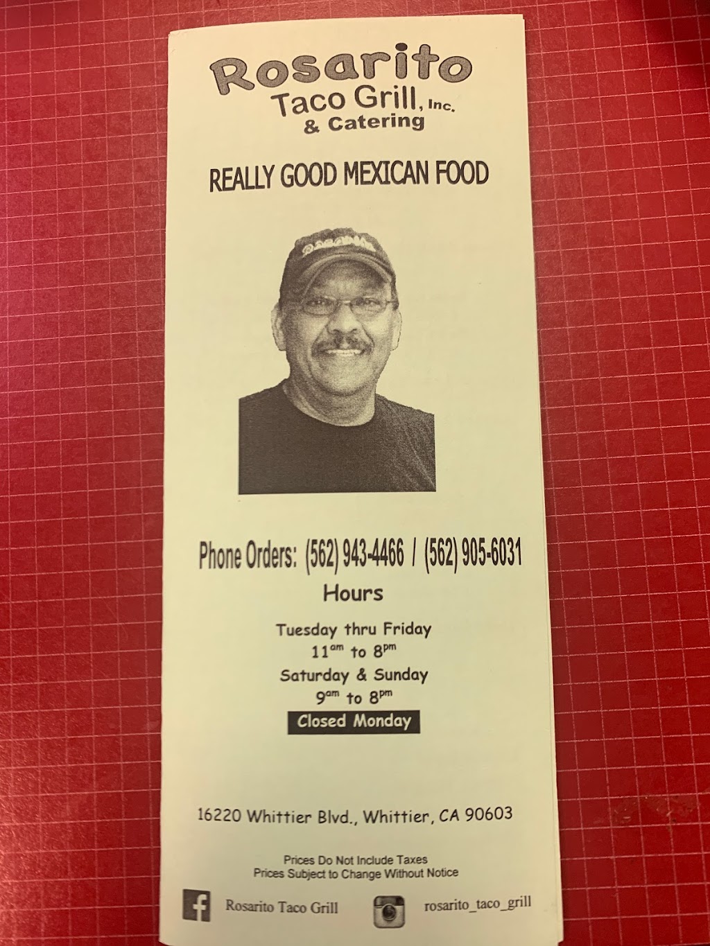 Rosarito Taco Grill | restaurant | 16220 Whittier Blvd, Whittier, CA 90603, USA | 5629434466 OR +1 562-943-4466