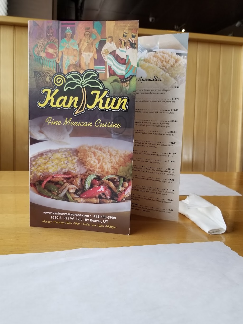 Kan Kun Mexican Restaurant | restaurant | South, 1680 525 W, Beaver, UT 84713, USA | 4354385908 OR +1 435-438-5908