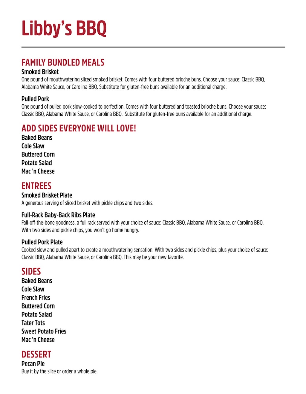 Libbys BBQ | restaurant | 2443 FL-16 Suite C, St. Augustine, FL 32092, USA | 9048290950 OR +1 904-829-0950