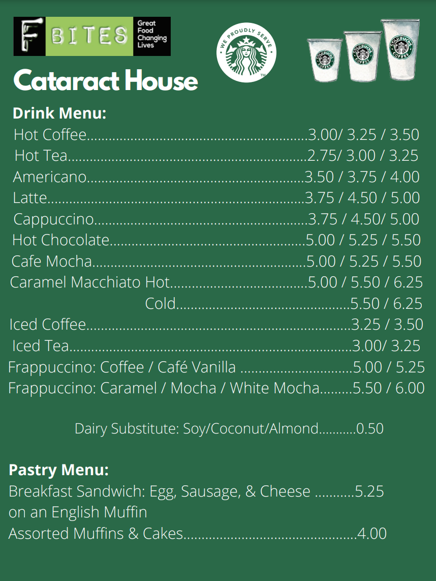 F BITES Cataract House Restaurant & Academy | restaurant | 310 Rainbow Blvd Suite #104, Niagara Falls, NY 14303, USA | 7162991002 OR +1 716-299-1002