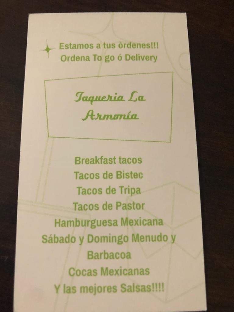 Taqueria armonia | restaurant | 21565 Kansas City Rd, Santa Rosa, TX 78593, USA | 9562269799 OR +1 956-226-9799