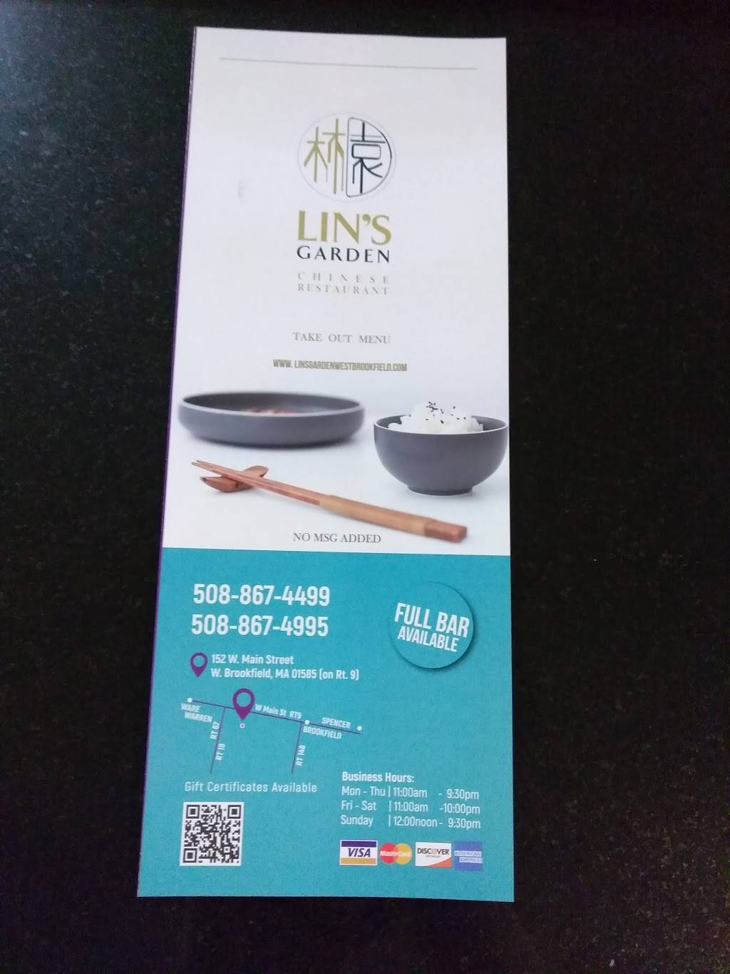 Lins Garden | restaurant | 152 W Main St, West Brookfield, MA 01585, USA | 5088674499 OR +1 508-867-4499