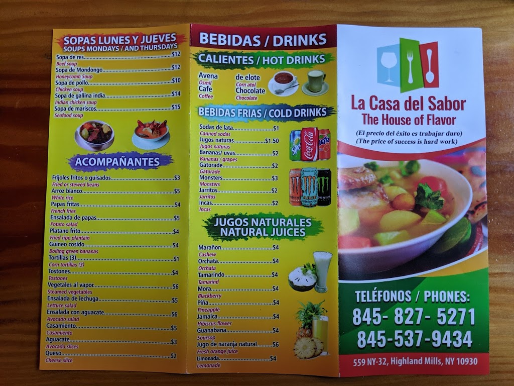La Casa del sabor | restaurant | 559 NY-32, Highland Mills, NY 10930, USA | 8458275271 OR +1 845-827-5271