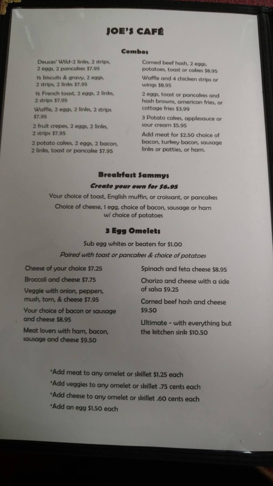 Joes Cafe | restaurant | 1312 N Main St, Crown Point, IN 46307, USA | 2196611800 OR +1 219-661-1800