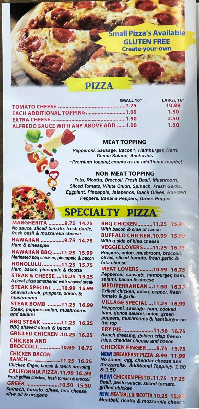 Village House of Pizza | restaurant | 14 Broadway Rd, Dracut, MA 01826, USA | 9784522460 OR +1 978-452-2460