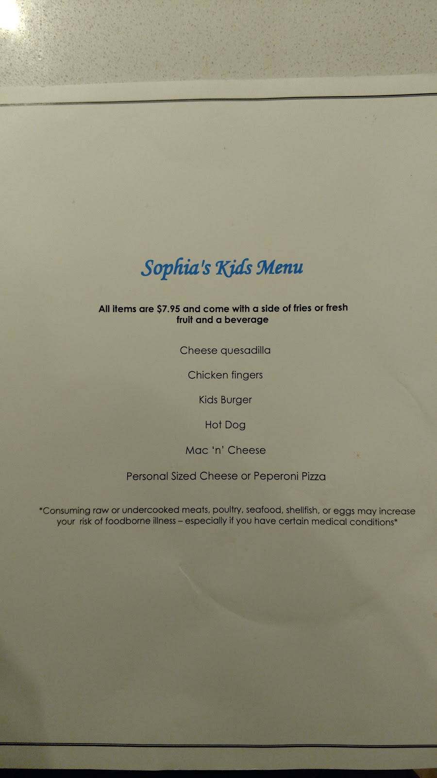 Sophias | restaurant | 8 Centennial Dr # A, Peabody, MA 01960, USA | 9789779700 OR +1 978-977-9700