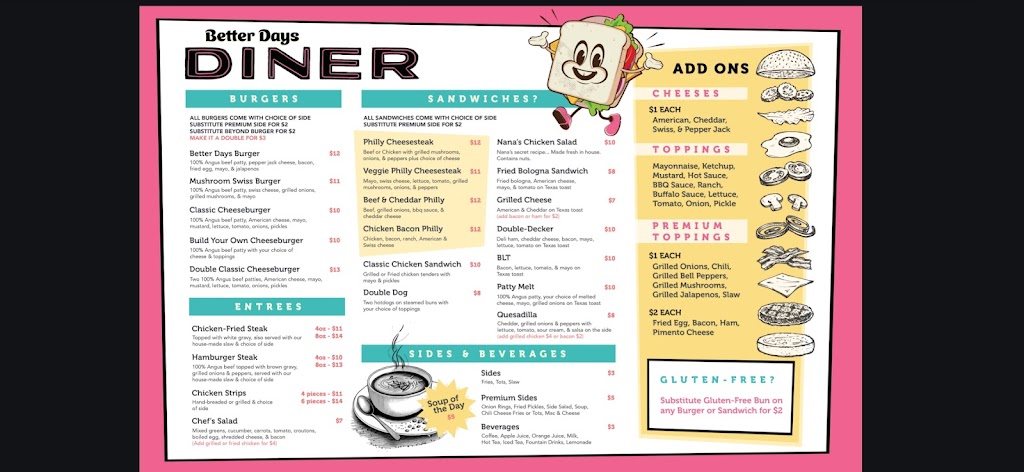 Better Days Diner Spring Hill | restaurant | 2041 Wall St, Spring Hill, TN 37174, USA | 6152411003 OR +1 615-241-1003