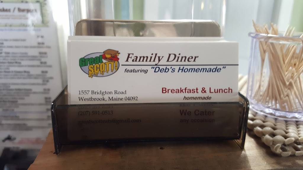 Great Scott Family Diner | restaurant | 1557 Bridgton Rd, Westbrook, ME 04092, USA | 2075910513 OR +1 207-591-0513