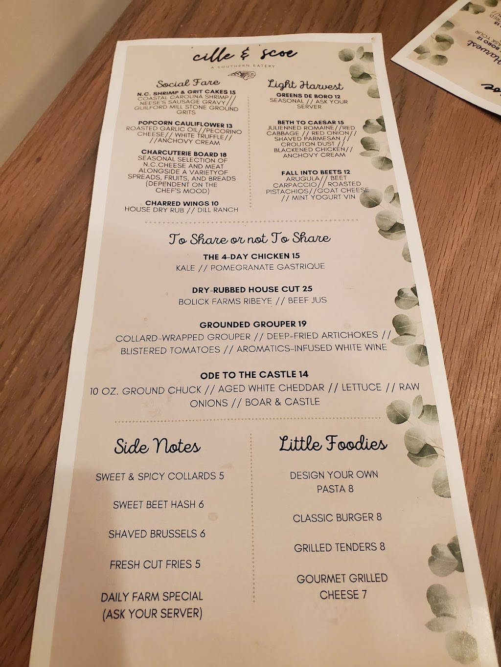 ‘Cille and ‘Scoe | restaurant | 312 S Elm St, Greensboro, NC 27401, USA | 3365226592 OR +1 336-522-6592