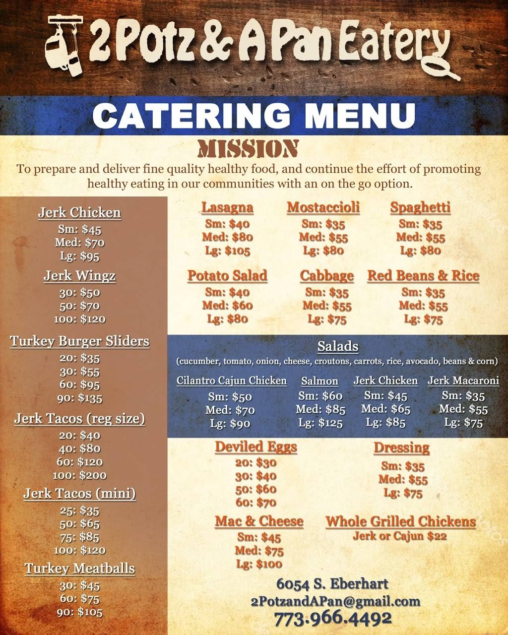 2 Potz & A Pan Eatery | restaurant | 6054 S Eberhart Ave, Chicago, IL 60637, USA | 7739664492 OR +1 773-966-4492