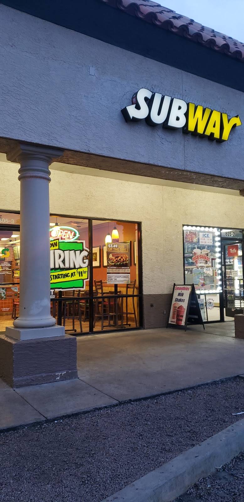 Subway | restaurant | 805 W Baseline Rd #3, Tempe, AZ 85283, USA | 4803452526 OR +1 480-345-2526