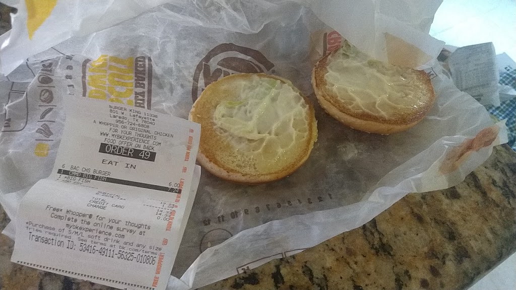 Burger King | restaurant | 801 Lafayette St, Laredo, TX 78041, USA | 9565167453 OR +1 956-516-7453