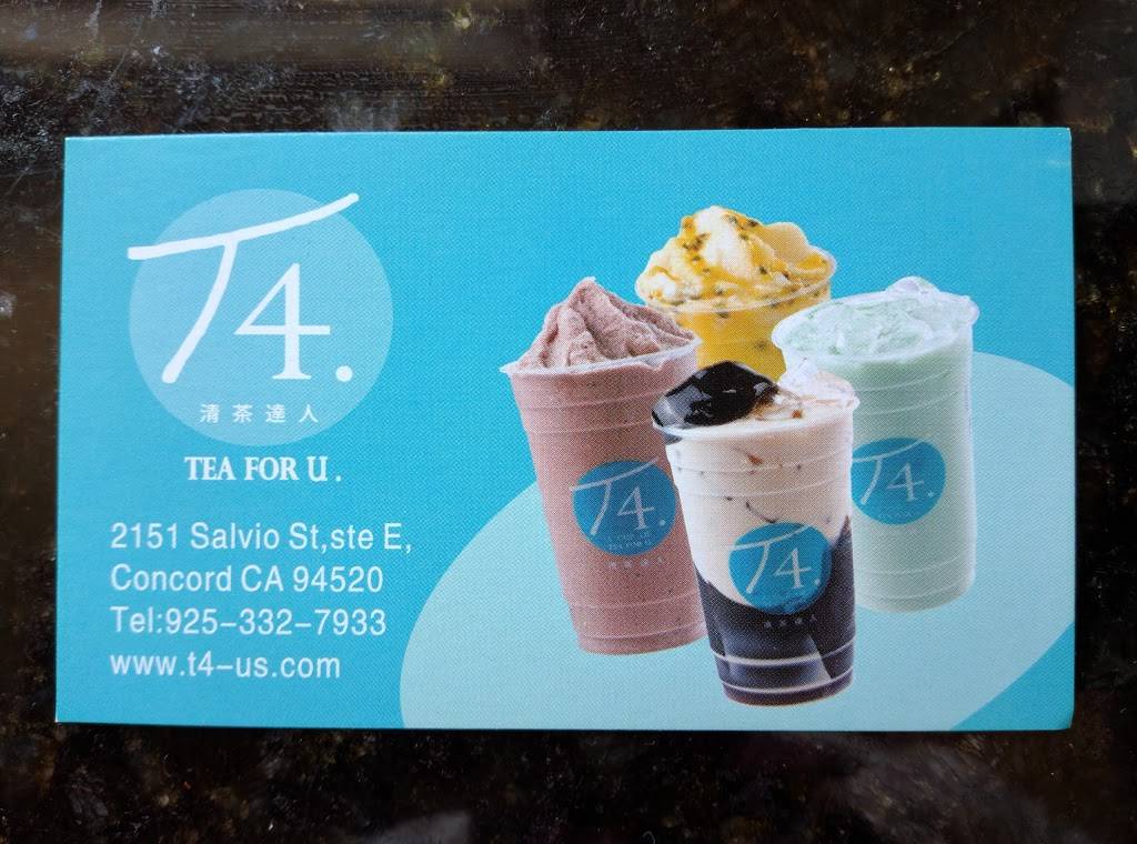 T4 | restaurant | 2151 Salvio St, Concord, CA 94520, USA | 9253327933 OR +1 925-332-7933