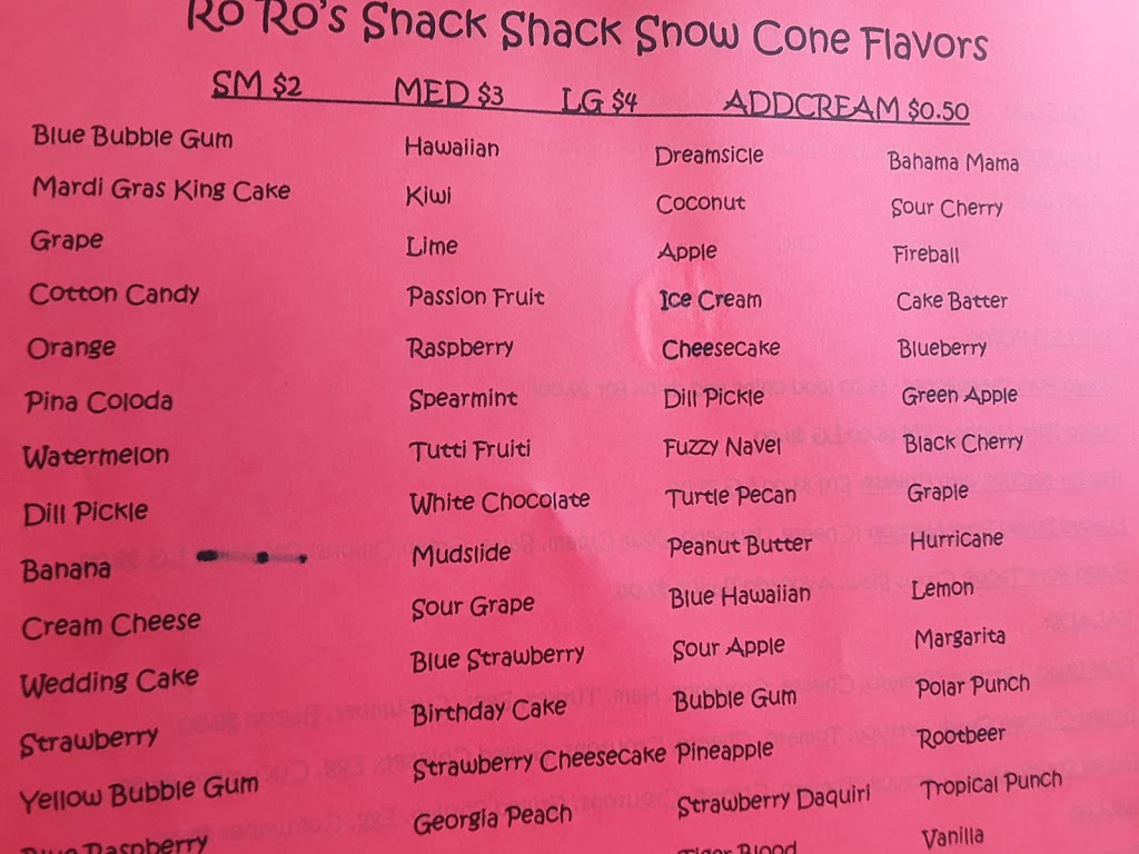 Ro Ros Snack Shack | restaurant | Farmerville, LA 71241, USA | 3183319249 OR +1 318-331-9249